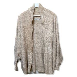 Costa Blanca Beige Cream Soft Touch Fuzzy Cardigan Batwing Sleeve Size Large